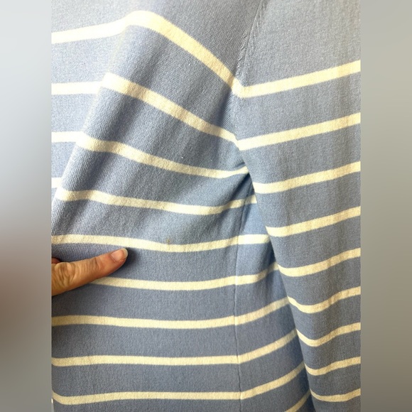 STS SAIL TO SABLE Nautical Striped Sweater Dress Blue White Scoop Neck Knit - Picture 5 of 10